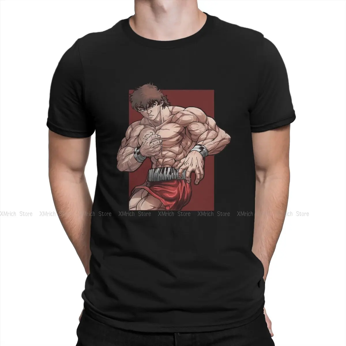 

Grappler Baki Yujiro Hanma Cartoon Men's TShirt Fanart Individuality T Shirt Graphic Sweatshirts Hipster