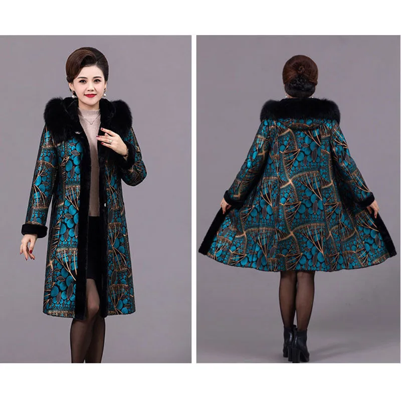 Winter Fur Coat Jacket Women New Middle-aged Female One Piece Of Fur Overcoat Mid-length Fashion Double-sided Fur Outwear
