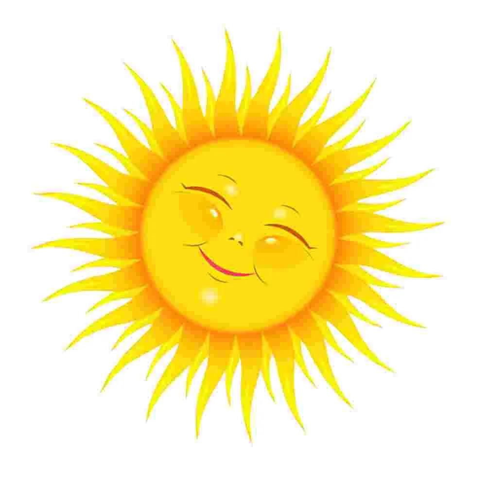 

Cartoon Sun Wall Decal Smiling Sun Wallpaper Sticker Self Adhesive Removable Door Wall Window Sticker for Home School Bedroom