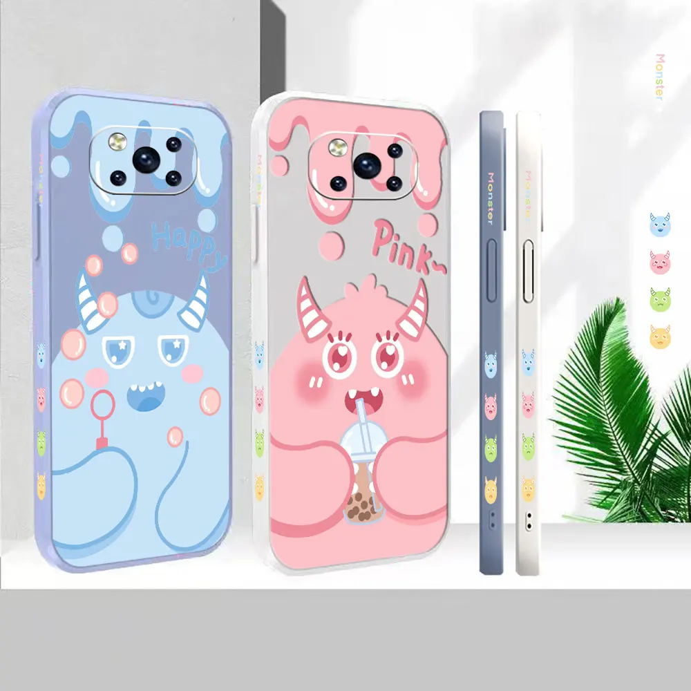 

Phone Case For Xiaomi PCOO F3 M3 X2 X3 M4 GT 6X 8 CC9 CC9E MIX 2 2S 3 4 Black Shark 3 4 5 Pro Cartoon Cute Monsters Cover Funda