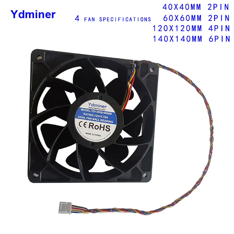 

4pin PWM 12*12cm 6000RPM Fan Cooler Miner ASIC for WHATSMINER Cooling fan M3 AntMiner S9 S9j T9 + L3 + Z9 T17 Z11 L3+ Ventilador