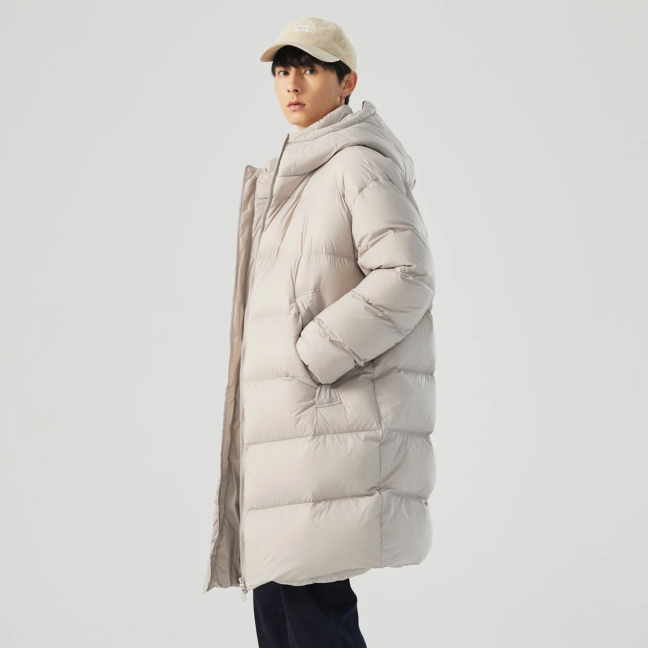 Metersbonwe Men Mid-length Cocoon Hooded Down Jacke Winter Male Losse Thick Overcoat Warm Outerwear Brand Greatcoat Down Coat