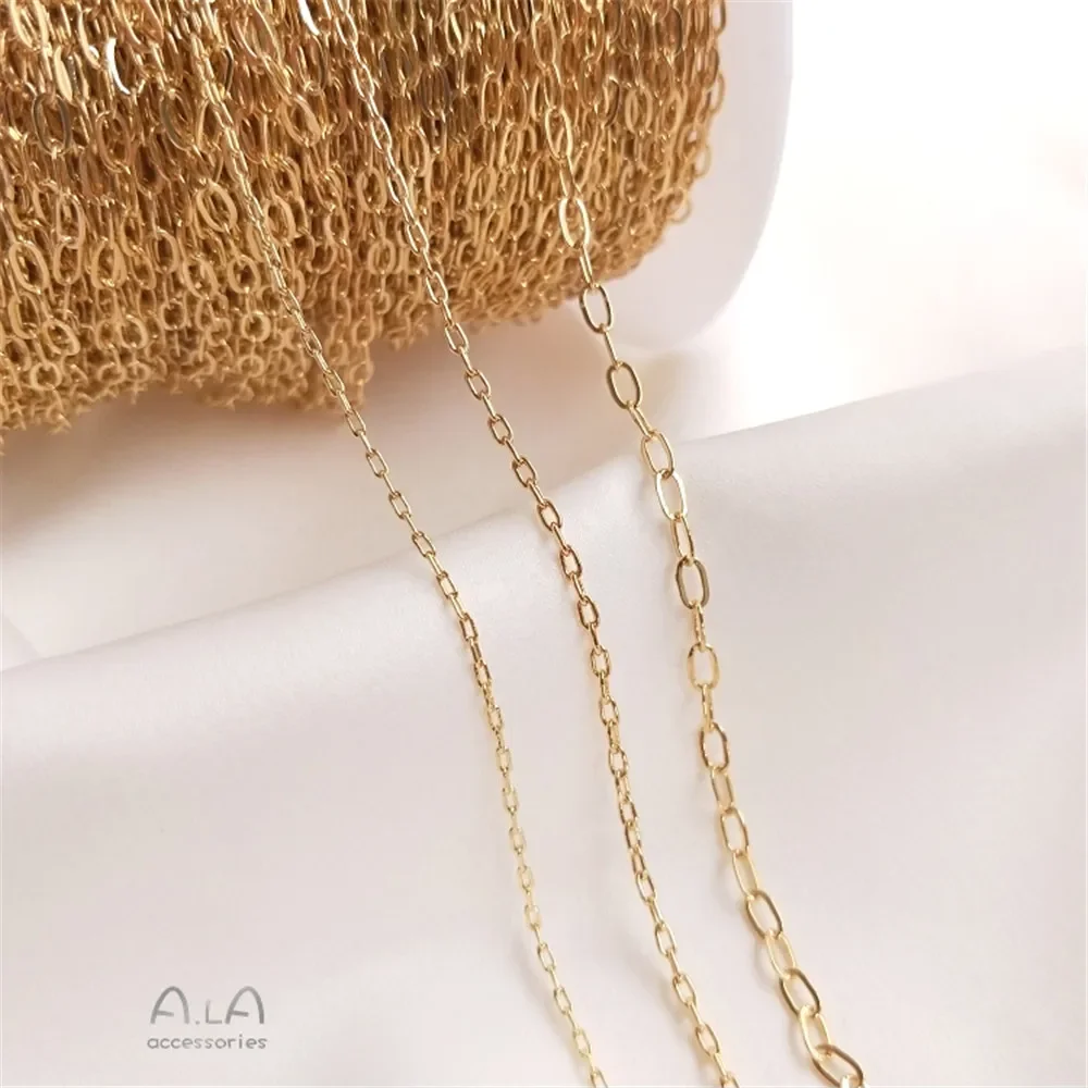 Прямоугольная О-цепочка с покрытием из 14-каратного золота серьги сделай сам