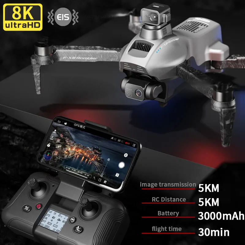 

F13 Dron GPS Drone 8K Professional EIS 3-Axis Anti-Shake Gimbal Drones Obstacle Avoidance Brushless Quadcopter RC Distance 5000M
