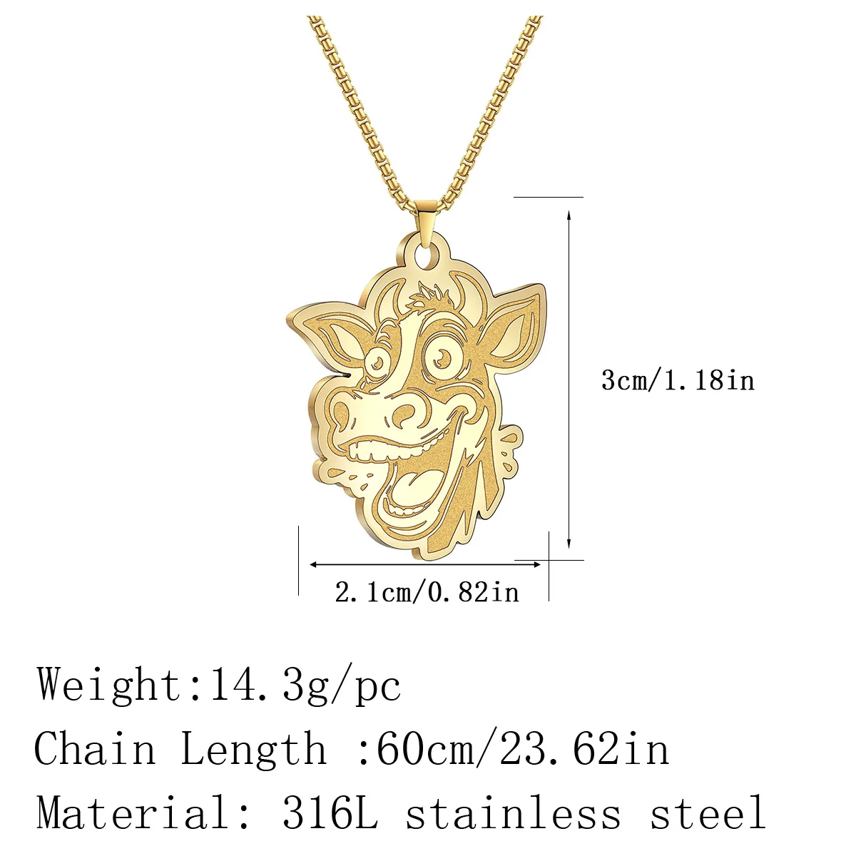 Ожерелье с головой коровы для женщин и мужчин милое ювелирное изделие из