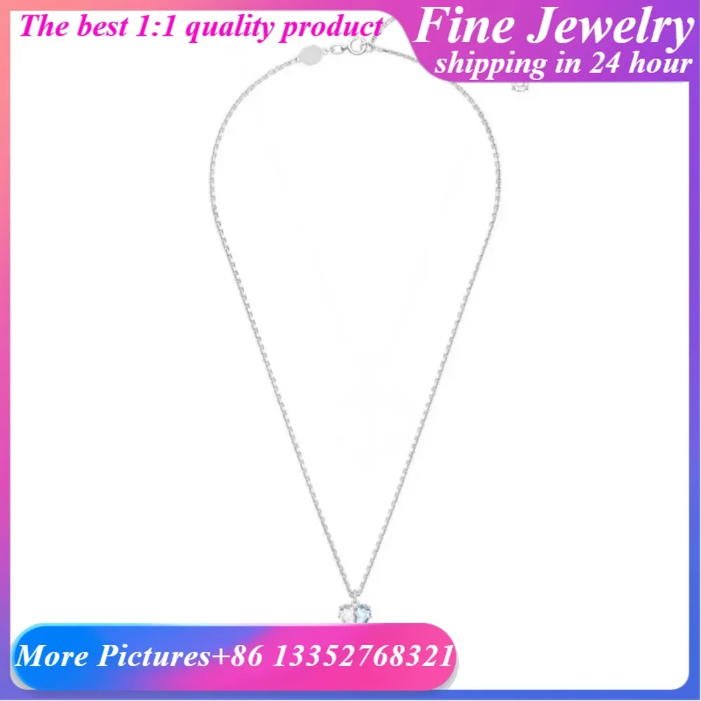 Очаровательное ожерелье с подвеской из синего драгоценного камня Kulon 520 в форме