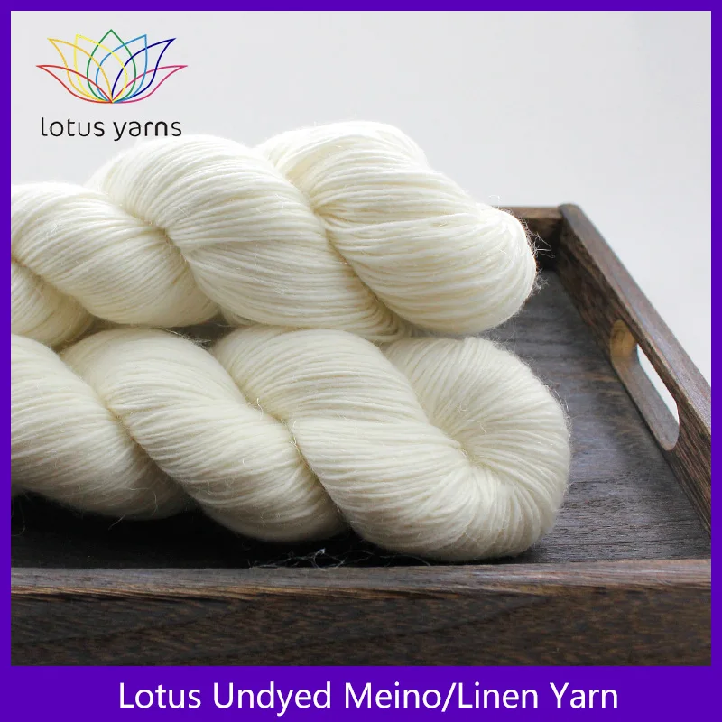 Lotus Мериносовая льняная Смешанная Неокрашенная пряжа для ручного вязания -