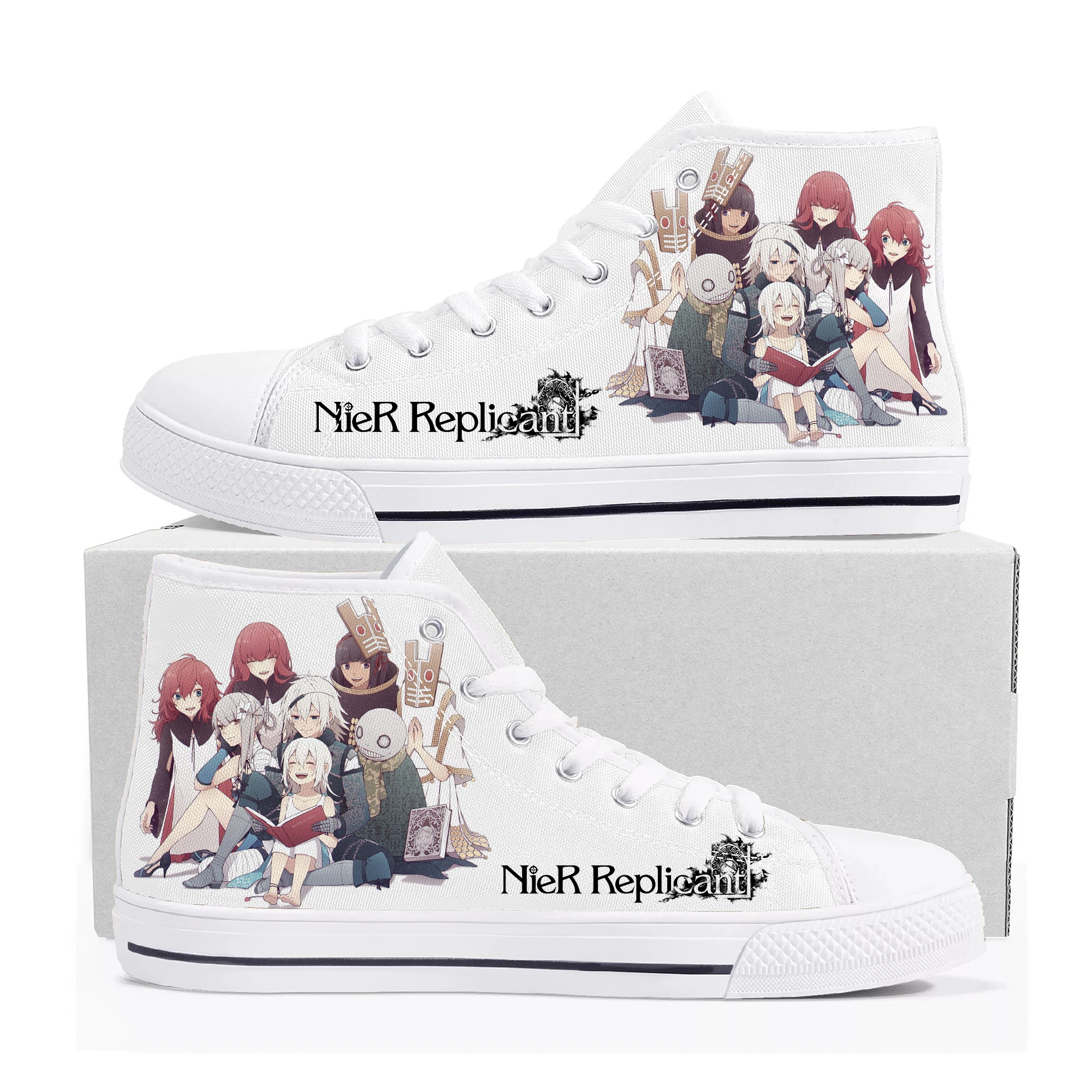 

Nier Replicant High Top Sneakers Cartoon Game Mens Womens Teenager High Quality Fashion Canvas Shoes Casual Tailor Made Sneaker