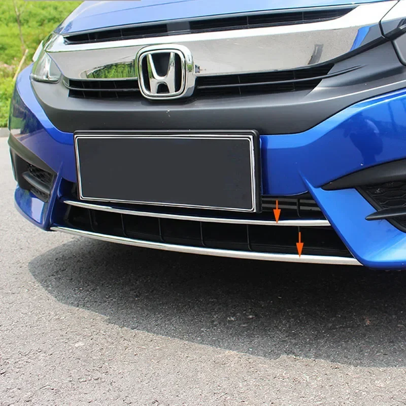 

Хромированный АБС-пластик, 2 шт., передняя нижняя накладка жаберной решетки для Honda Civic 10-го поколения 4DR 2016-2020