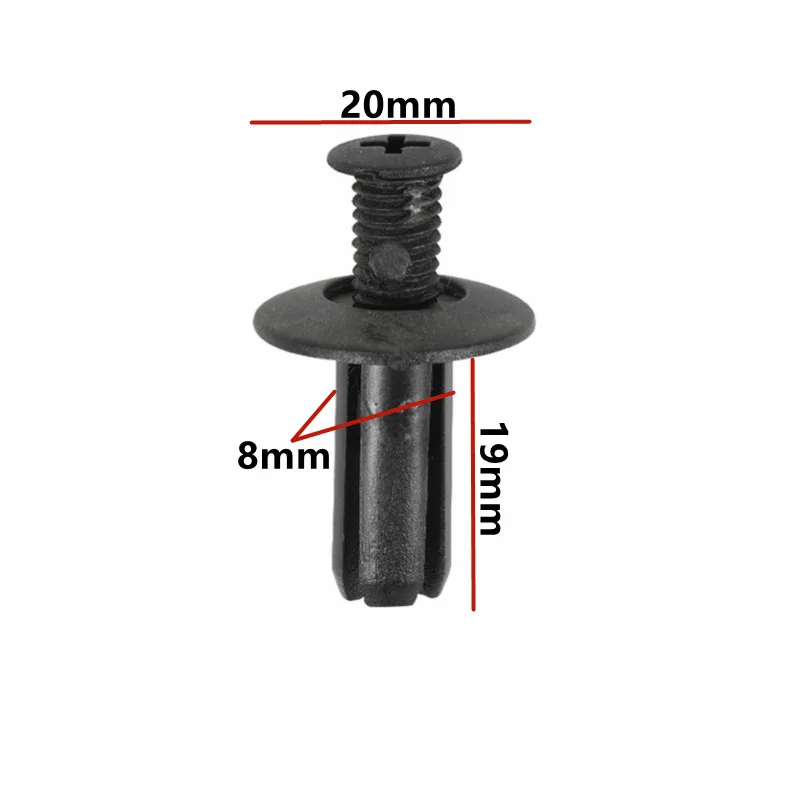 

20 шт., 8 мм отверстие, автомобильные универсальные пластиковые крепежные зажимы, зажимы для бампера, крыла, колесная арка, смешанные белые, серые, бежевые винтовые заклепки для всех автомобилей