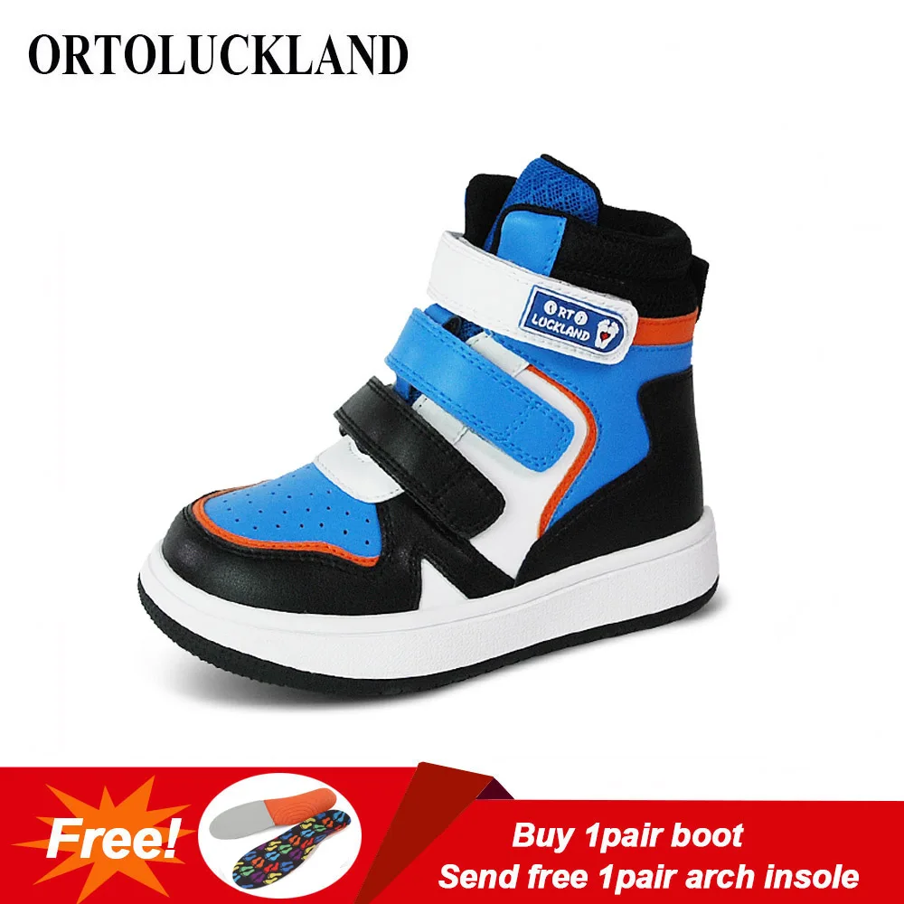 Ortoluckland Kids Tennis Sneakers Children Winter Spring Boots Girls Sporty School Casual Shoes Boys Toddler Orthopedic Footwear