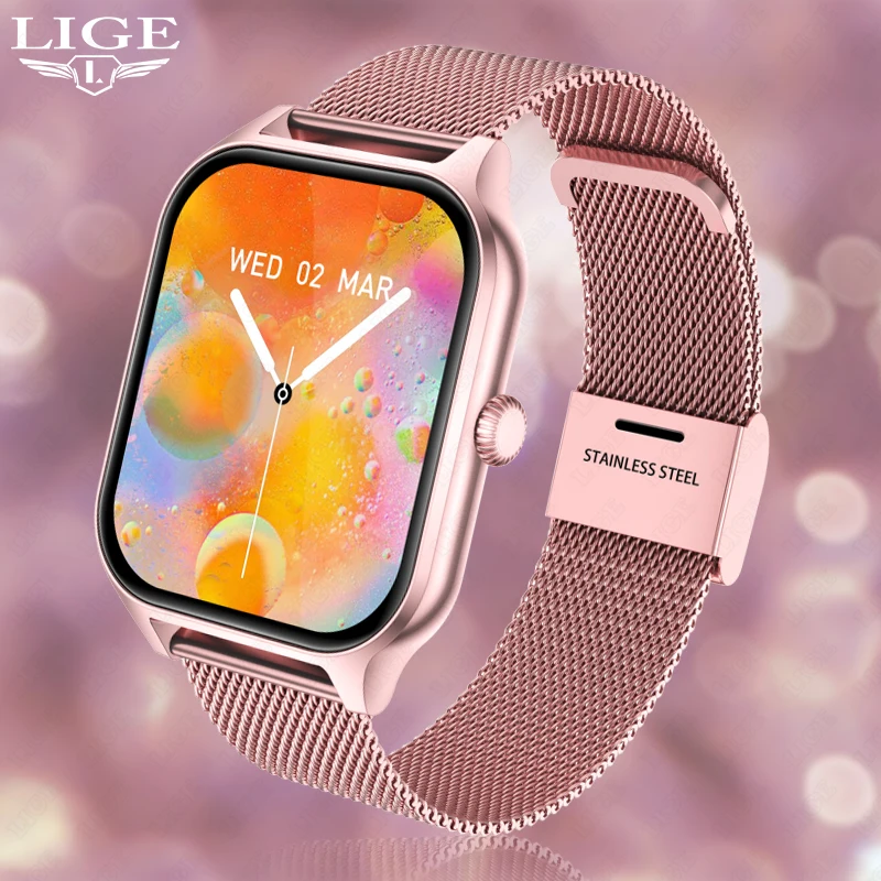 Смарт-часы LIGE с поддержкой Bluetooth и пульсометром