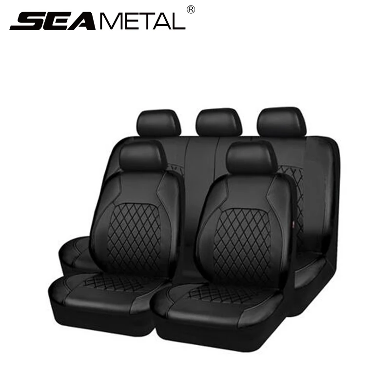 

Five Seat Cover Set Universal PU Leather Diamond Lattice for Car Interior Waterproof Auto Seat Cushion Protector Accessories
