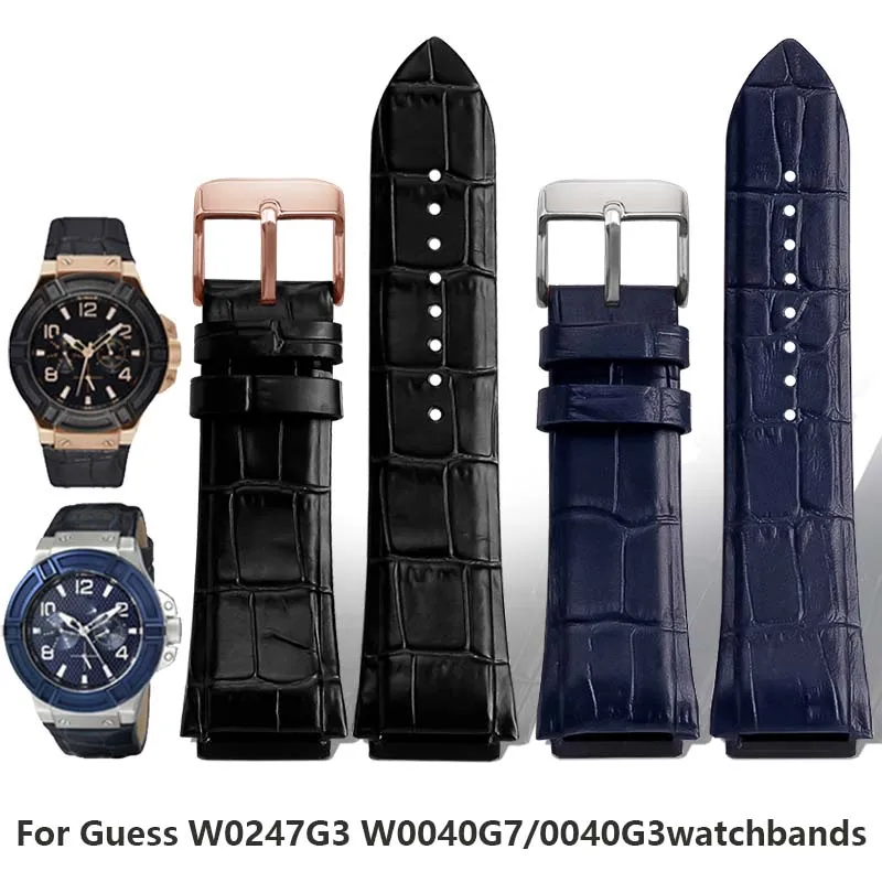 Ремешок из натуральной кожи для Guess W0247G3 W0040G70040G3, ремешок для часов, браслет с наконечником, 22 мм, синие, черные, коричневые ленты (art.: 3920cbcd8954e) - 3920cbcd8954e