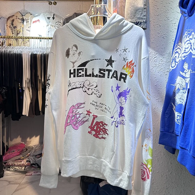 

White printed hoodie