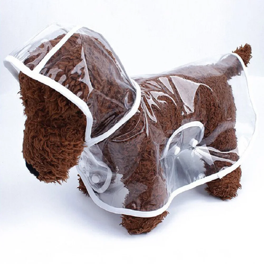 

Прозрачный дождевик с капюшоном для домашних животных, дышащий непродуваемый водонепроницаемый дождевик из ПВХ для собак, дождевик для пут...