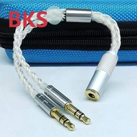 high quality 16 core high purity silver headphone splitter for computer 3 5mm female to 2 dual 3 5mm male aux audio pc adapter
