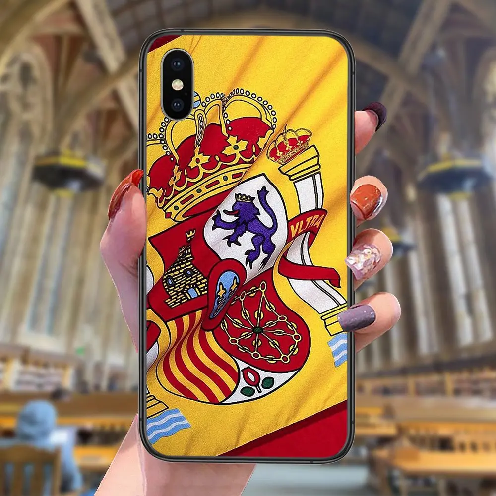 Черный водонепроницаемый Роскошный футляр модный по полуцене флаг Испании для