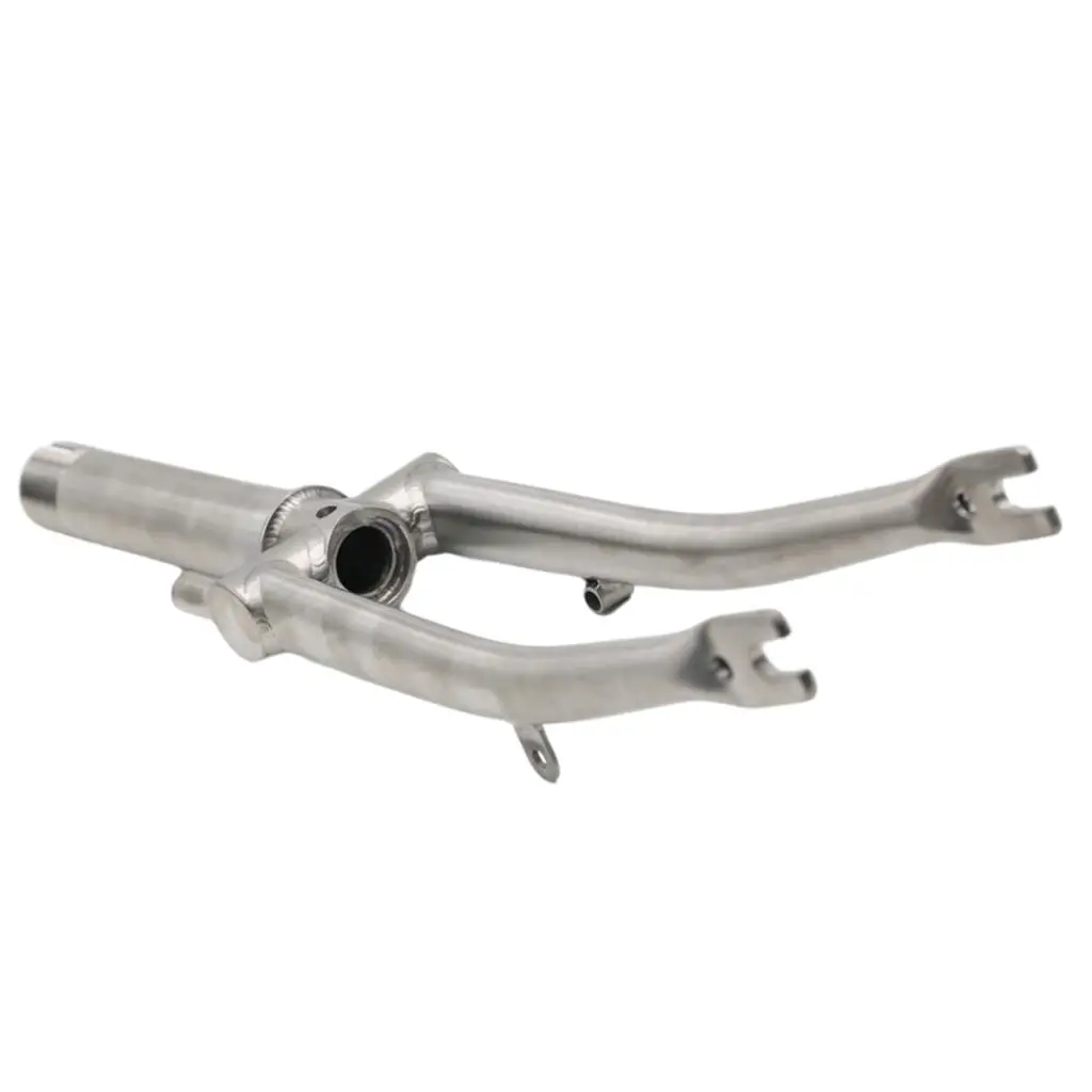 

Lightweight Bike fork for Titanium Alloy Silver Folding Ultralight Front Fork Replacement