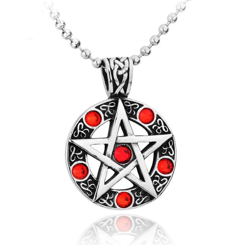 

Supernatural Necklace Pentagram Pentacle Five-Pointed Star Wicca Pagan Dean Winchester Pendant Vintage Gothic Star Necklaces