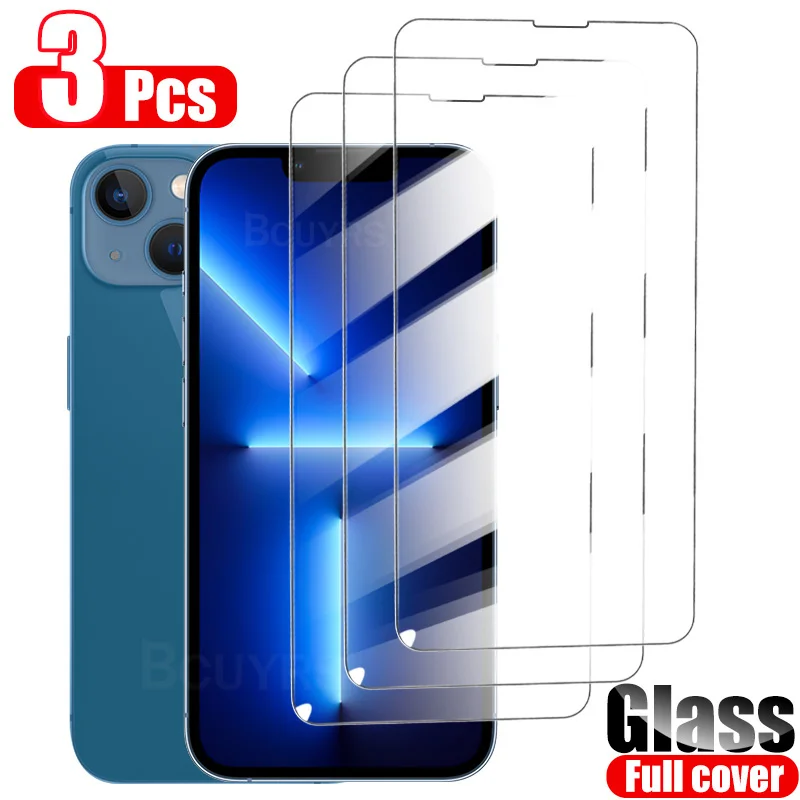 

3Pcs Tempered Glass For iPhone 7 8 6 6s Plus SE 2020 Screen Protector For iPhone 12 11 13 Pro X XR XS Max Mini Protective Glass