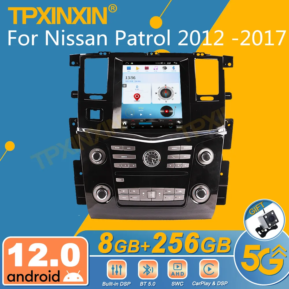 For Nissan Patrol 2012 -2017 Android Car Radio Tesla Style 2Din Stereo Receiver Autoradio Multimedia Player GPS Navi Unit Screen