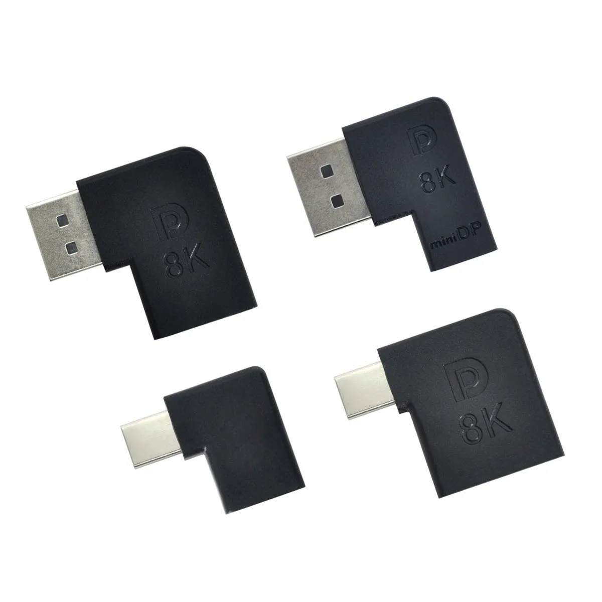 

CY 4pcs/set Male Female Ultra-HD UHD 1.4 8K to DP Adapter Angled Mini DisplayPort