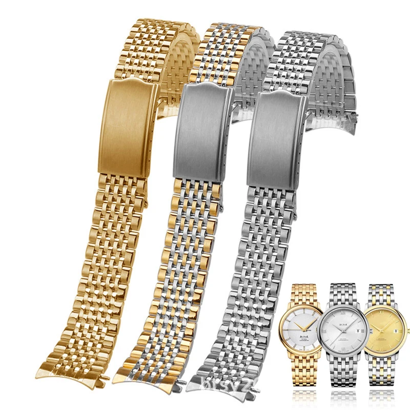 

18mm 19mm 20mm Watch Accessories band FOR OMEGA Sea Master 007 Wrist strap Stainless Steel Safety Buckle Arc Mouth Bracelet