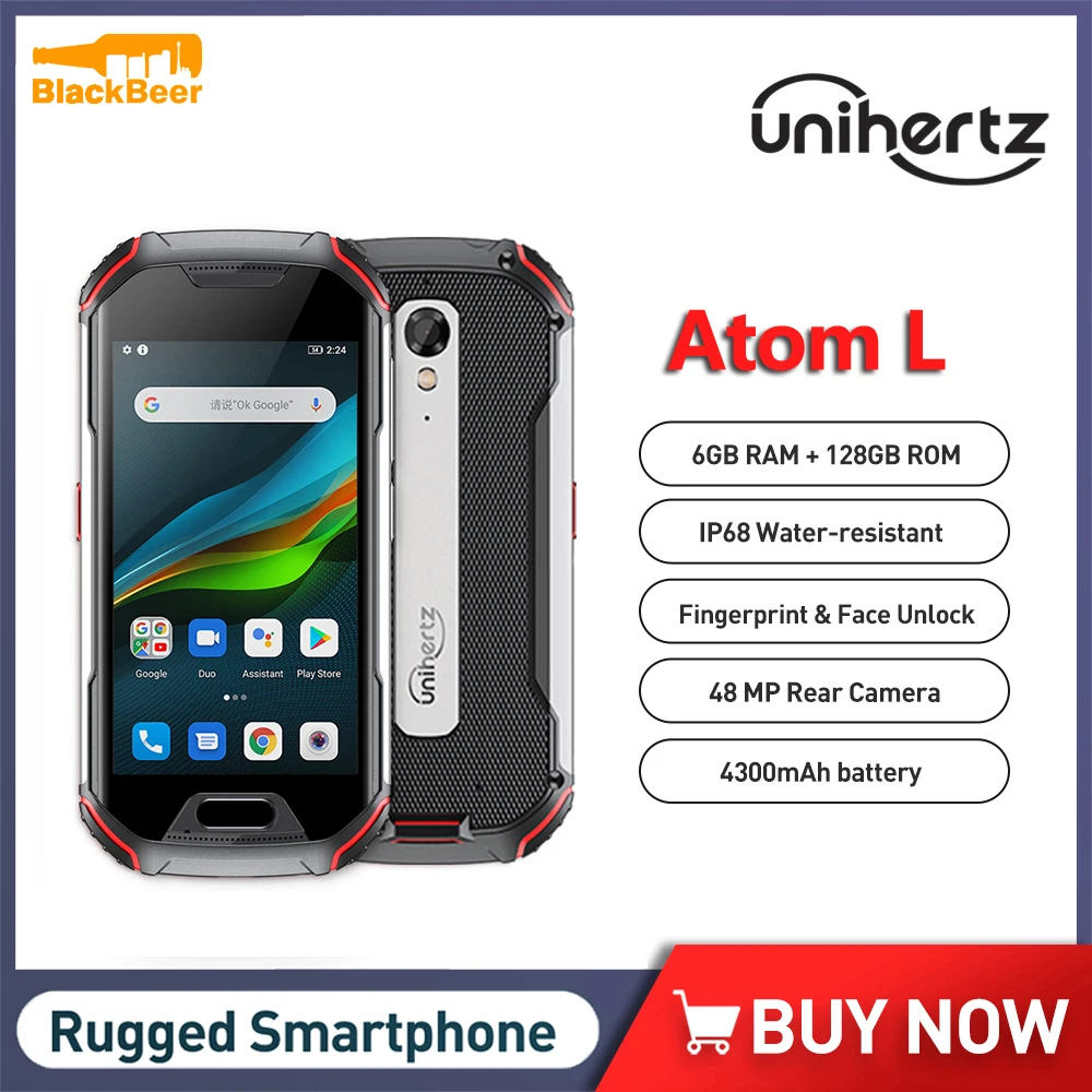 Unihertz Atom L Android 11 прочный смартфон 6 ГБ + 128 Гб Helio P60 мобильный телефон 48MP задняя камера разблокированные сотовые телефоны 4300 мАч NFC
