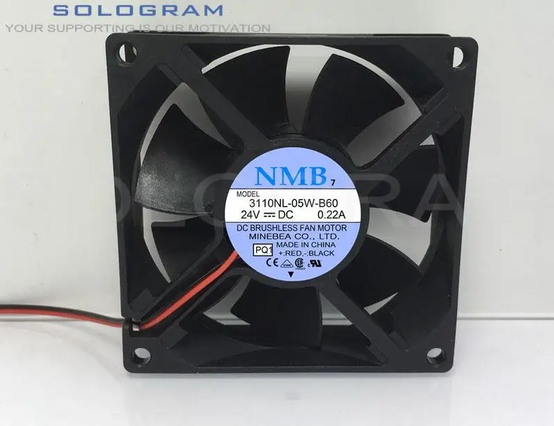 

1X NEW For NMB-MAT 3110NL-05W-B60 DC 24V 0.22A 8CM 3110NL05WB60 8025 2Pin Cooling Fan