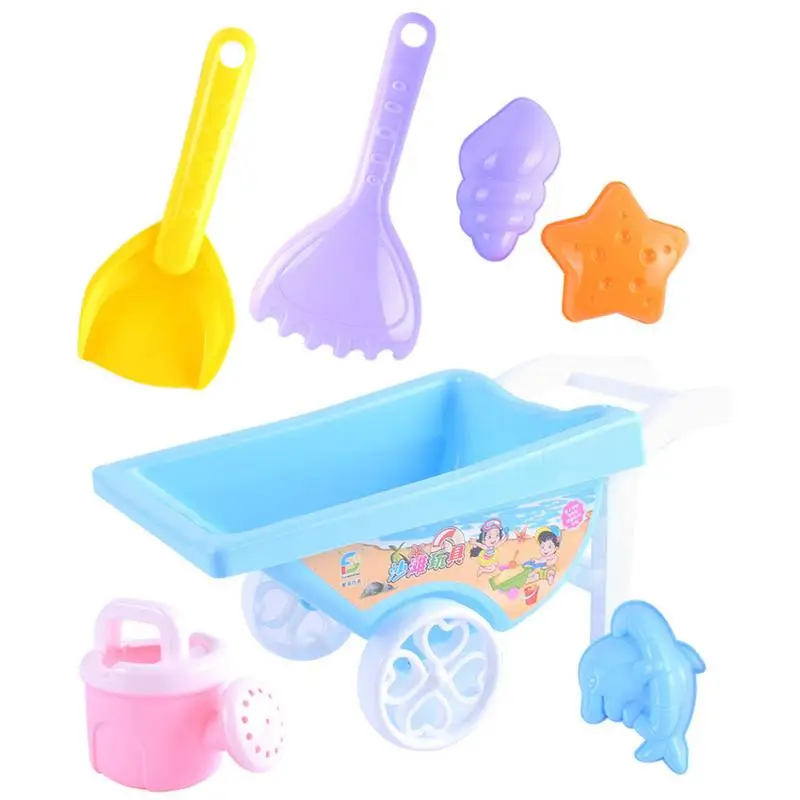 

KIds Beach Game Toy 7 Piece Set Of Beach Toy For Children Playing In The Water Durable Beach Shovels RakesTool Kit Great Gifts