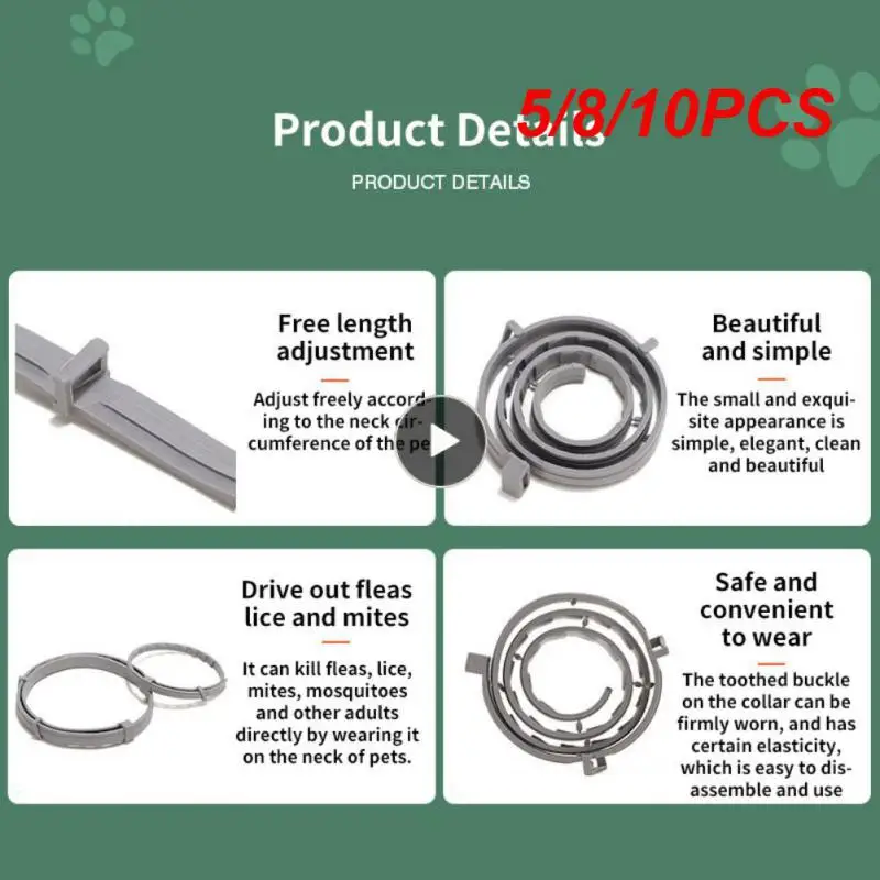 

5/8/10PCS For Puppy Cat Big Dog Dog Products Repellent Mosquitoes Drive Away Fleas And Tick Flea Collar In Vitro Deworming Ring