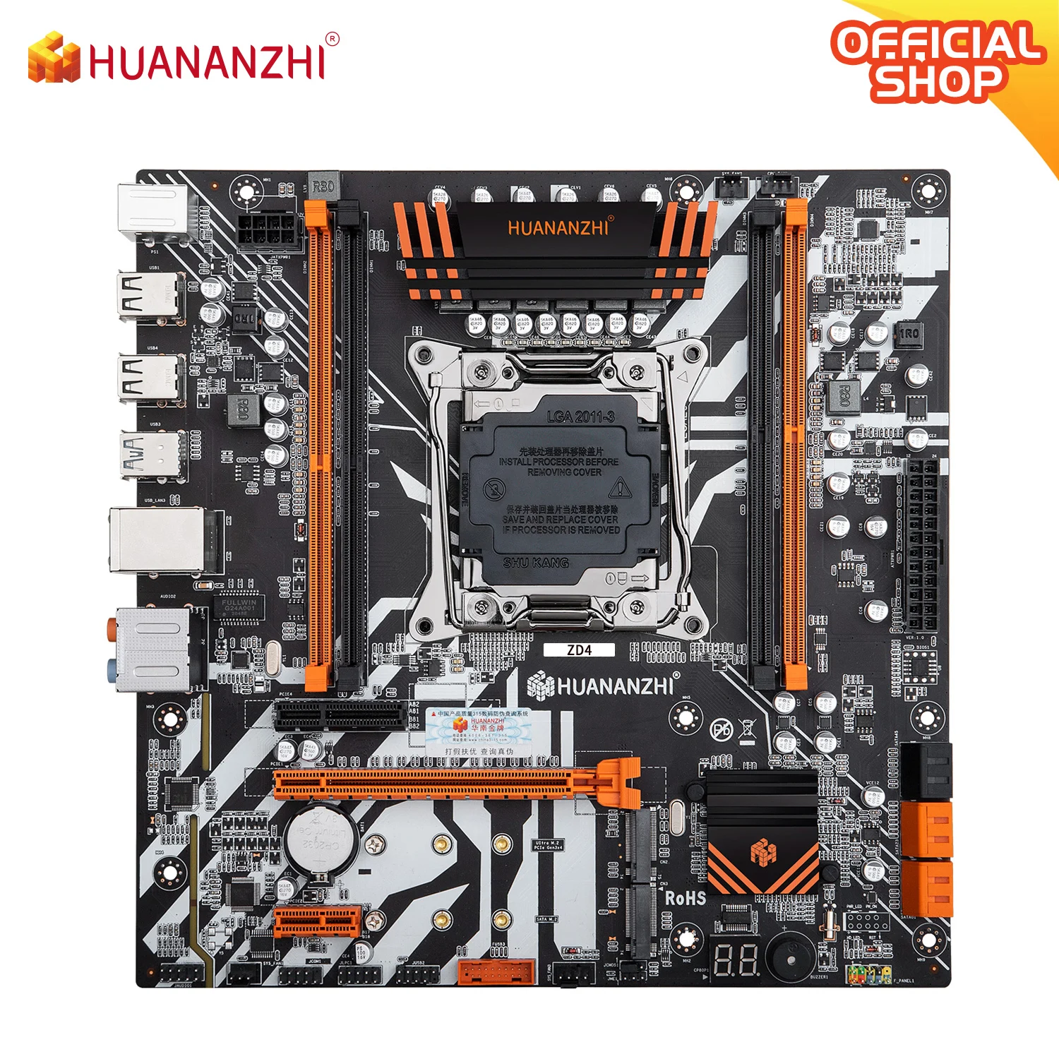 Huananzhi zd4 lga 2011-3 placa-mãe intel xeon todas as séries ddr4 recc m.2 pci-e nvme ngff m servidor atx