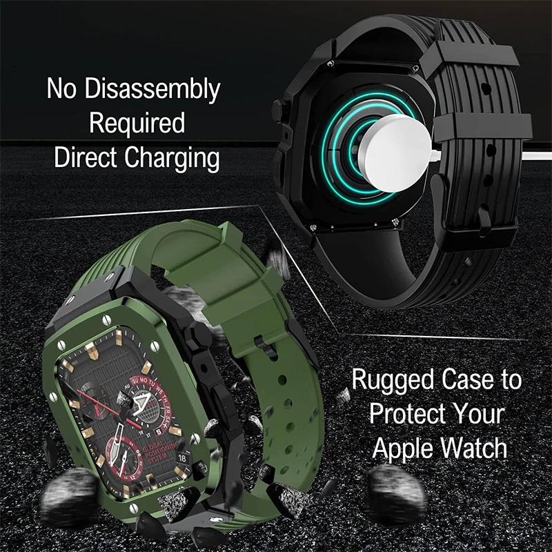Роскошный модифицированный чехол для Apple Watch Series 8 7 6 5 4 44 мм 45 мужской прочный