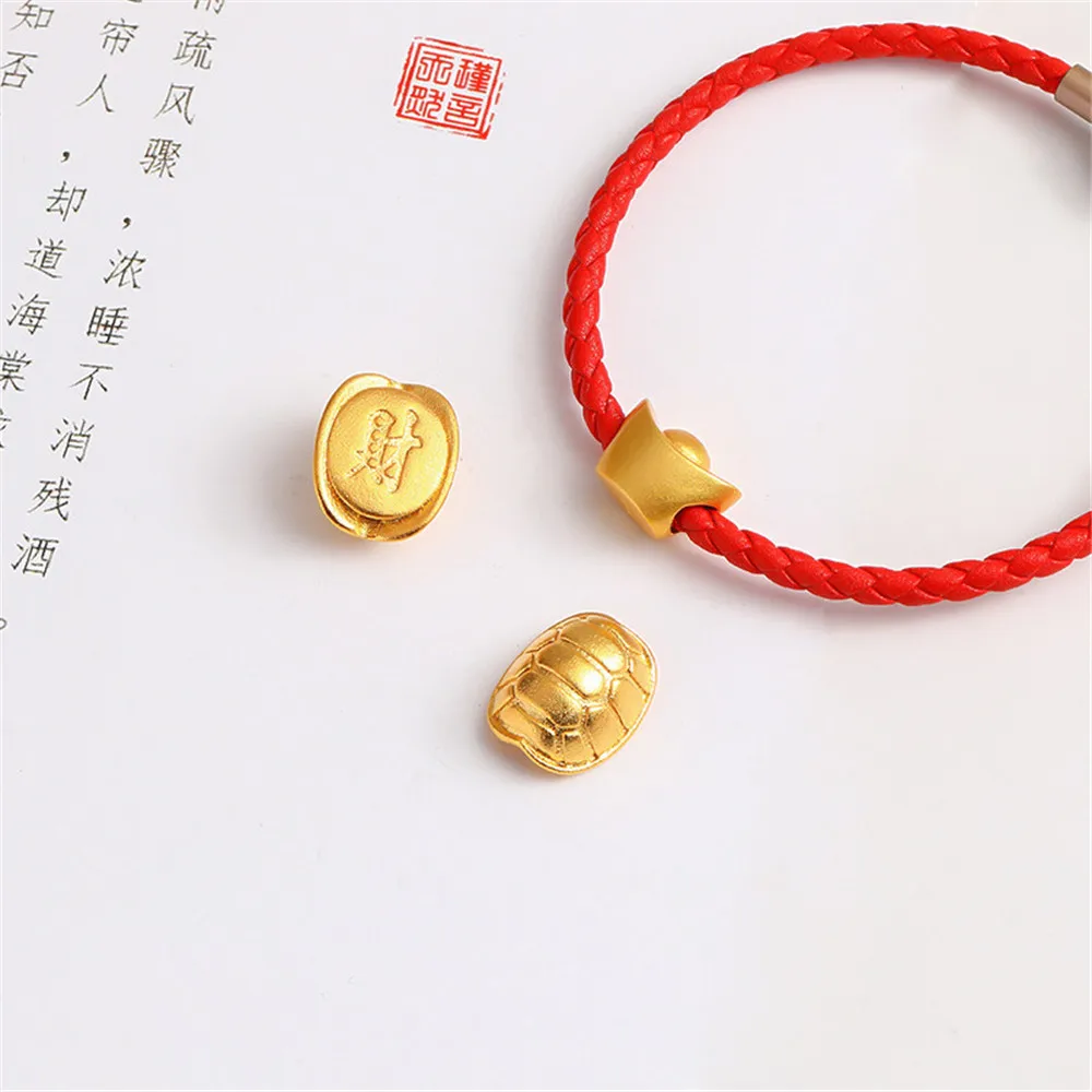 Песчаные золотые аксессуары браслет ожерелье DIY Zhaocai Yuanbao Tongkong Sifang Laicai черепаха Броня Fujia Tianxia ручная работа из бисера