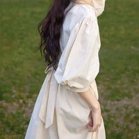 summer 2022 ramie women s clothing french hepburn style white long dress elegant high end dress fairy shirt dress