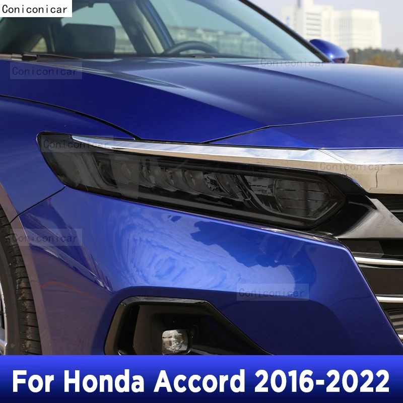 

2 Pcs Car Headlight Protective Film Transparent Black TPU Sticker For Honda Accord 2016 2017 2018 2019 2020 9 10th Accessories