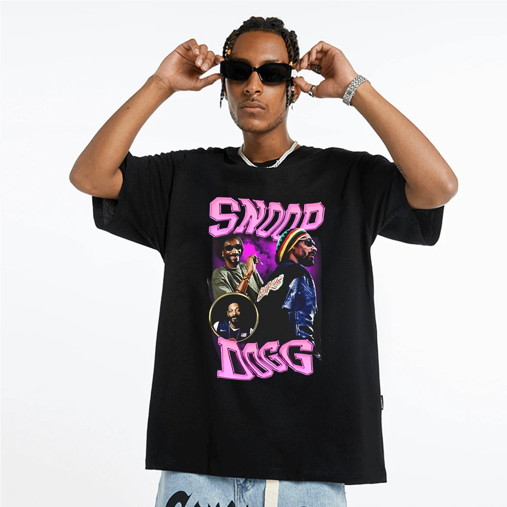 Новинка 2022 Мужская футболка в стиле хип-хоп Snoop Dogg уличная одежда Tupac 2pac Винтажная