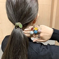 girls hair ring 2022 head rope cute hair rope acrylic ball bead rubber band trinkets ladies accessories