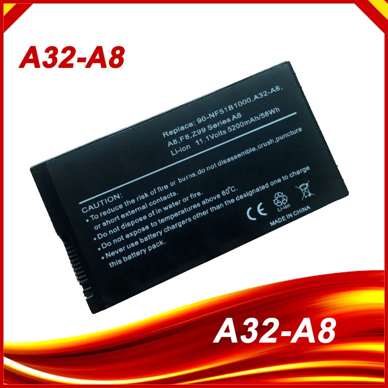 A32-A8 Аккумулятор для ноутбука Asus A8 A8A A8Dc A8E A8F A8Fm A8H A8He A8J A8Ja A8Jc A8Je A8Jm A8Jn A8Jn A8Jp A8Jr A8Js A8Jv A8Z N80