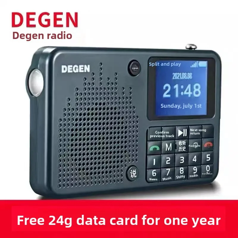 Фото Для DEGEN DE666 4G Smart Radio: портативная сетевая рация с голосовым управлением AI, проигрывателем TF-карт, LED-фонариком и функцией телефонных звонков №1