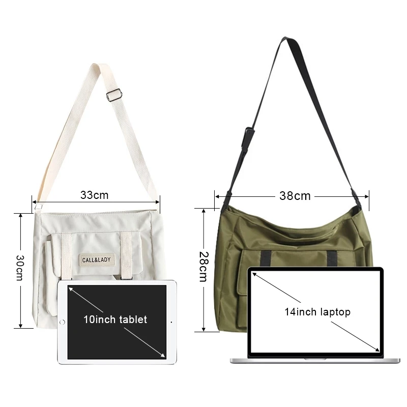 Japanese simple messenger bag Korean bag student nylon waterproof canvas bag crossbody bags for women satchels