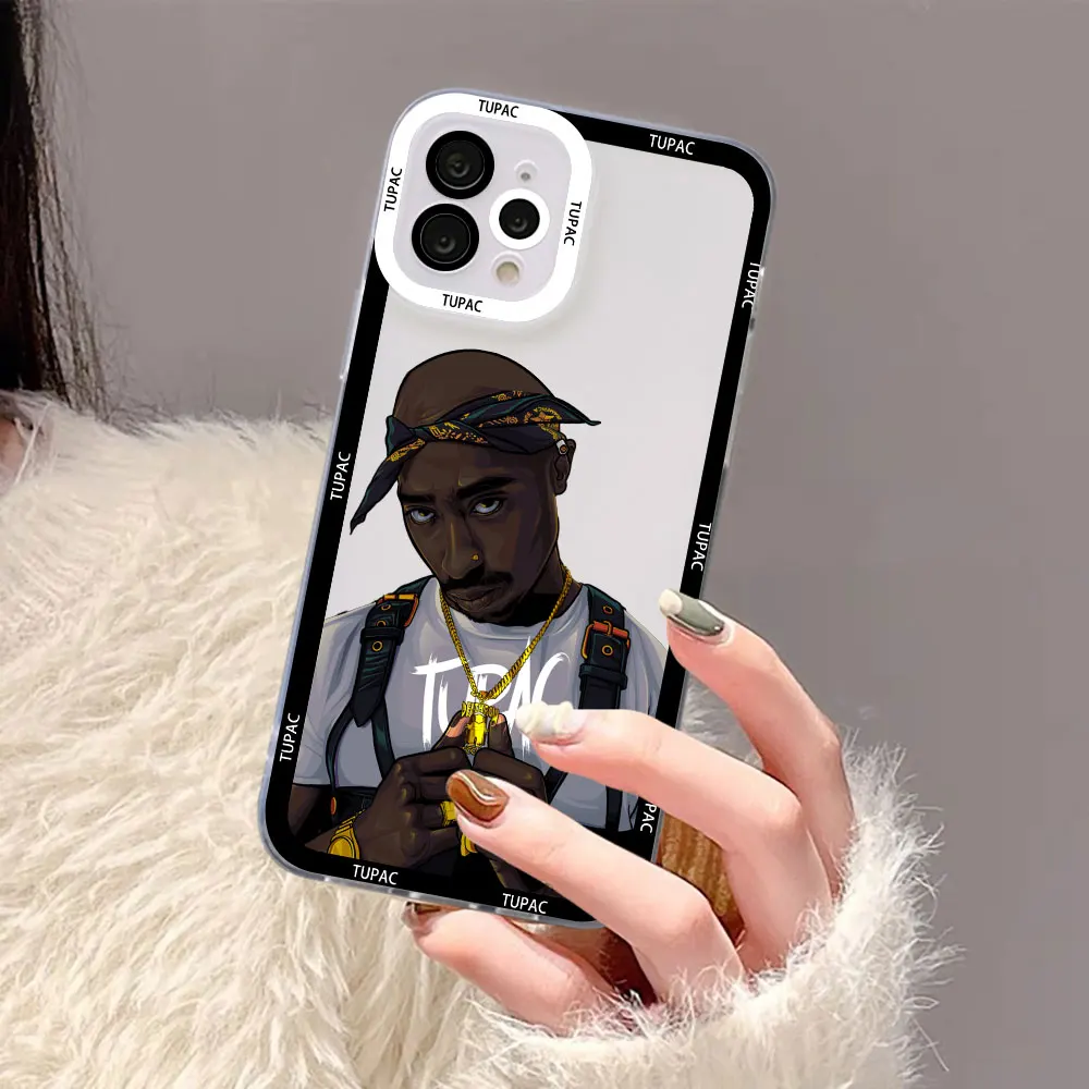 Чехол для телефона Singer Rapper 2Pac Tupac Xiaomi Redmi Poco X5 X4 X3 M4 M3 F3 GT NFC 11 11T 9 8 7 K40 Pro Lite прозрачный