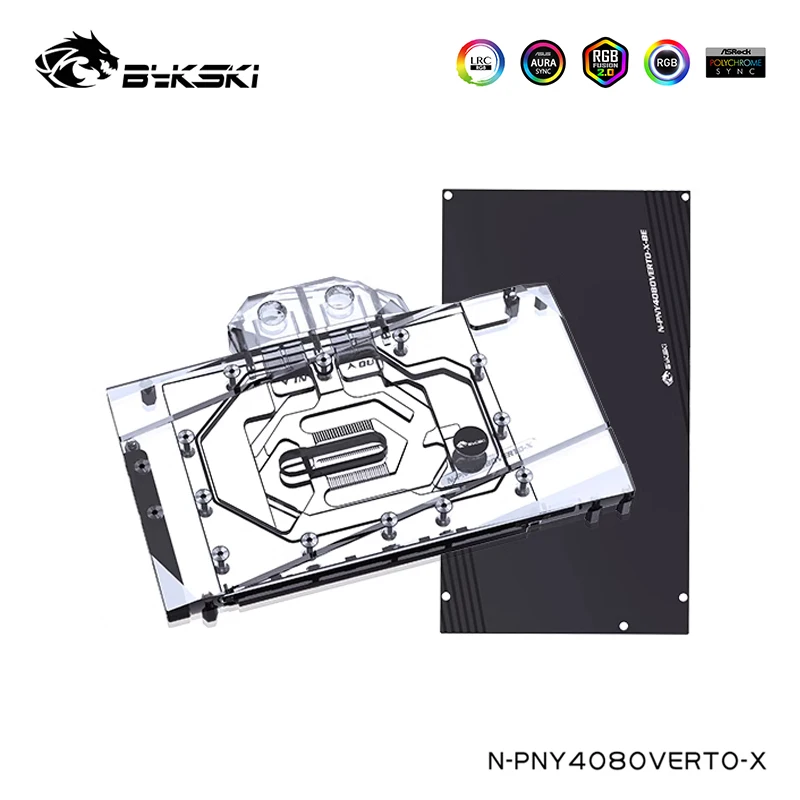 Водяной блок Bykski для PNY Geforce RTX 4080 16 ГБ XLR8 GAMING VERTO EPIC-X ARGB-охладитель карт с задней
