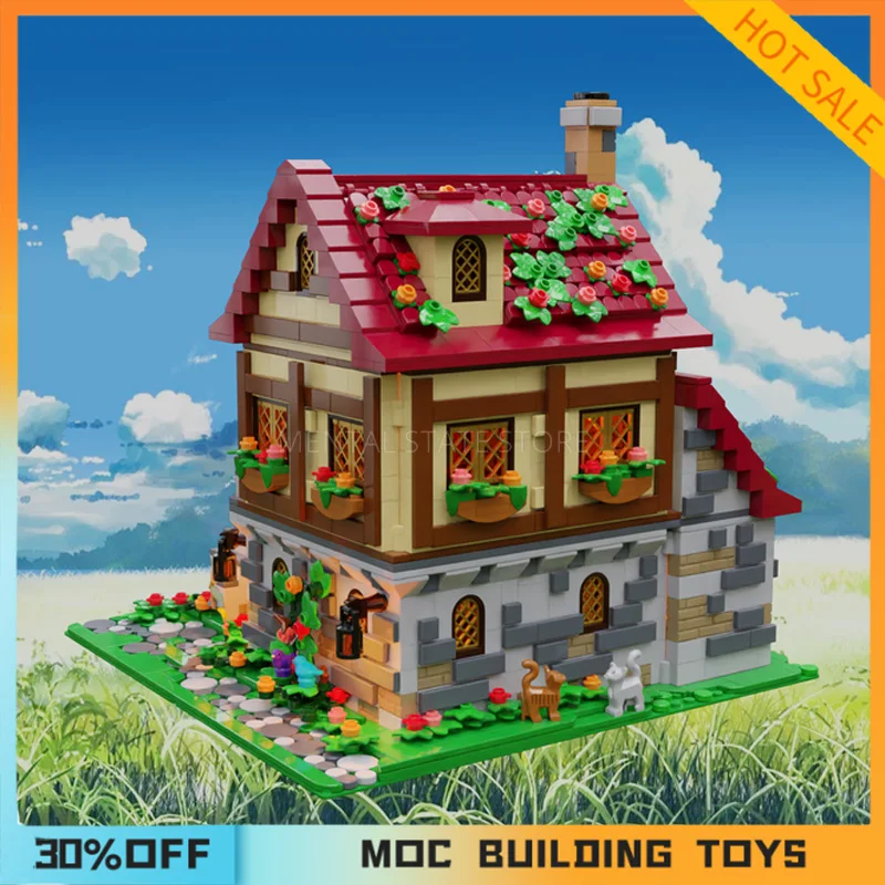 2454 шт. Детский конструктор MOC Таверна под цветами