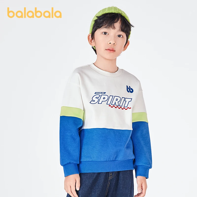 

Balabala малыш 2023 мальчик флисовый свитер осень зима новый теплый топ спортивный стиль модный простой