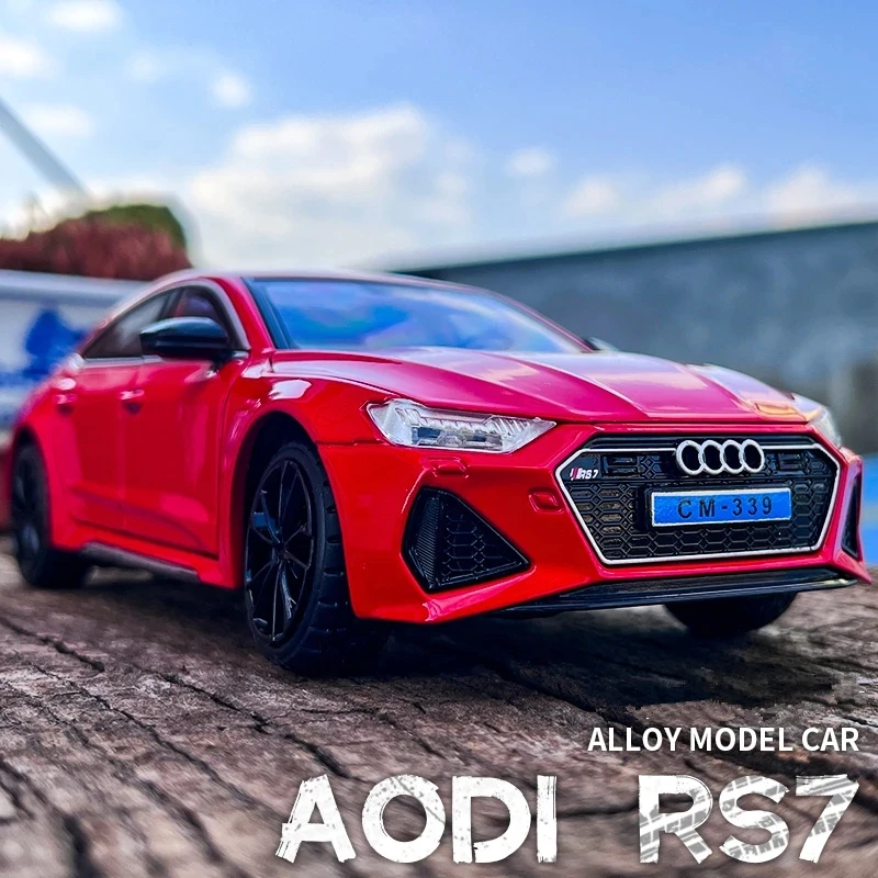 1:24 AUDI RS7 Coupe Alloy Car Model Diecasts & Toy Vehicles Sound and Light Metal Car Model High Simulation Collection Kids Gift