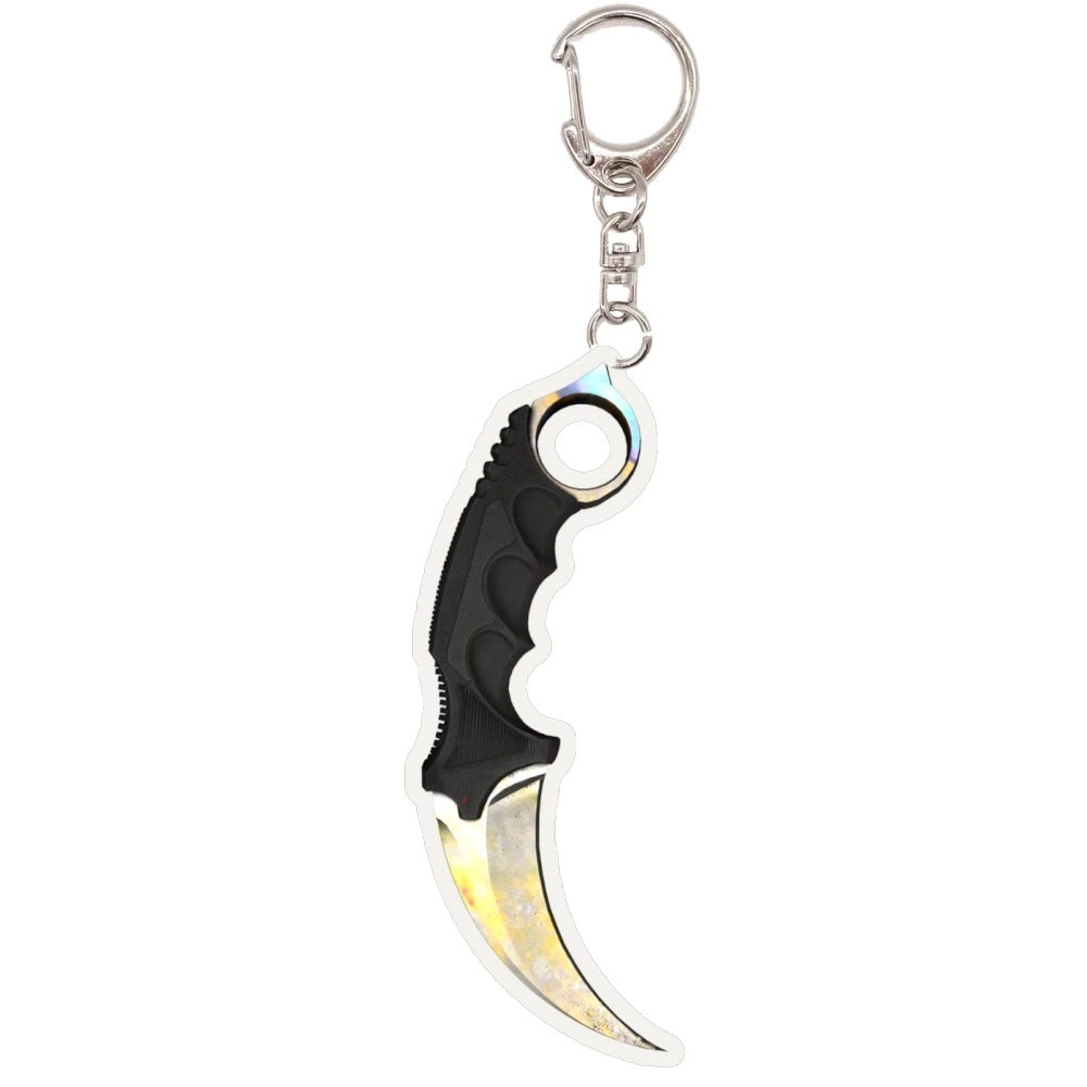 Фото 10CM игра CS GO KARAMBIT случай закалки акриловых ключей тактический геймер нож модели кулон рюкзак висит аксессуары №5