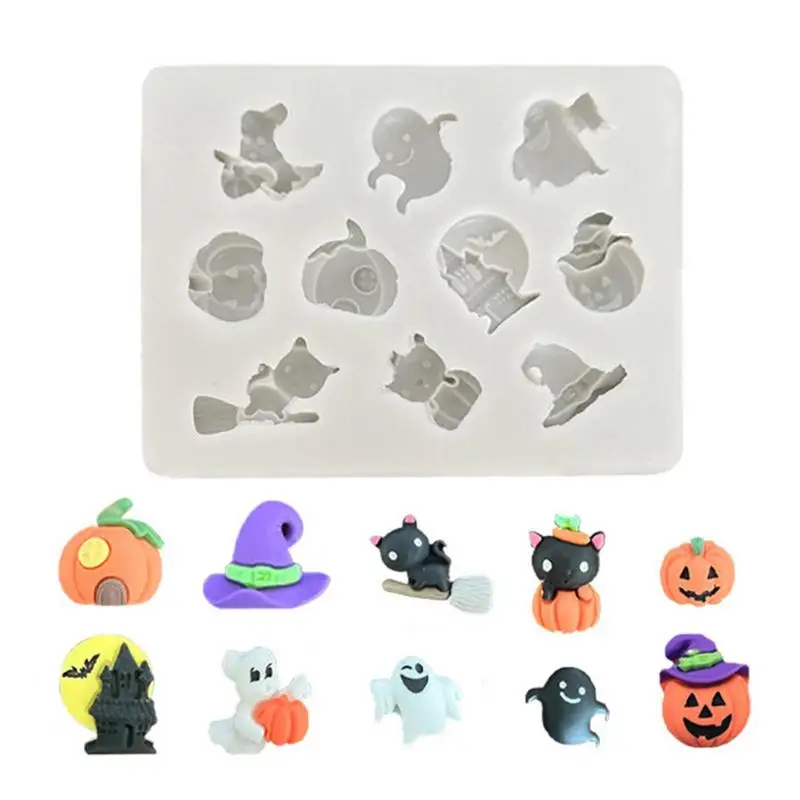 

10 Cavity Halloween Food Grade Silicone Baking Molds Baking Molds Muffin Pans Chocolate Bread Pie Flan Bakeware Mold DIY Supply