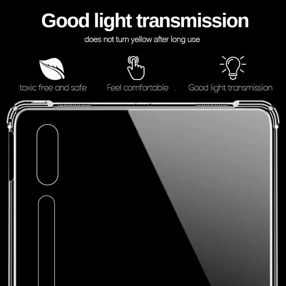 Прозрачный противоударный мягкий чехол из ТПУ для Samsung Galaxy Tab S9 Plus защитный Fundas